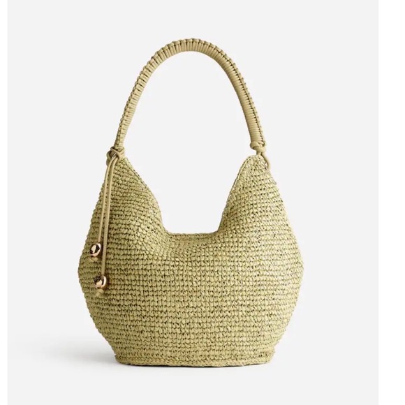 Madewell Handbags - Madewell Camren Straw Bag Sagebrush Shoulder OS Crochet Hobo Bag Green Woven NWT